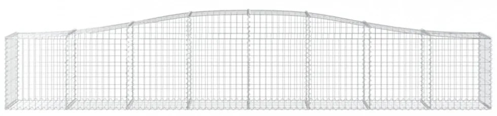 vidaXL 15 db íves horganyzott vas gabion kosár 400x50x60/80 cm