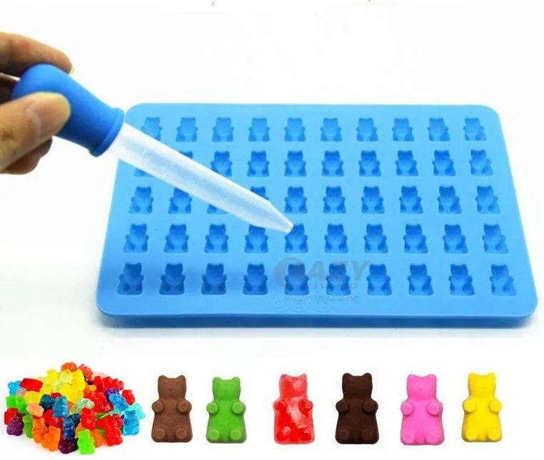 Szilikon Öntőforma Gumimaci Maci Jégkocka Praliné Pipetta