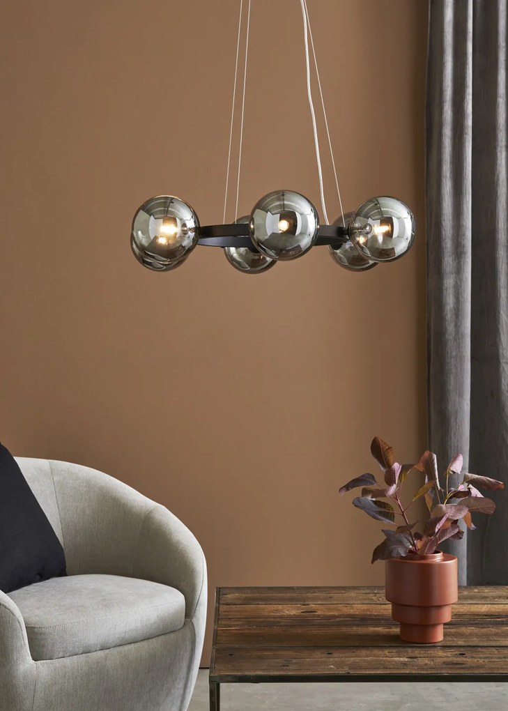 MARKSLÖJD 108051 CIRCLE Modern Függesztett Lámpa Fekete, Füstös G9 IP20