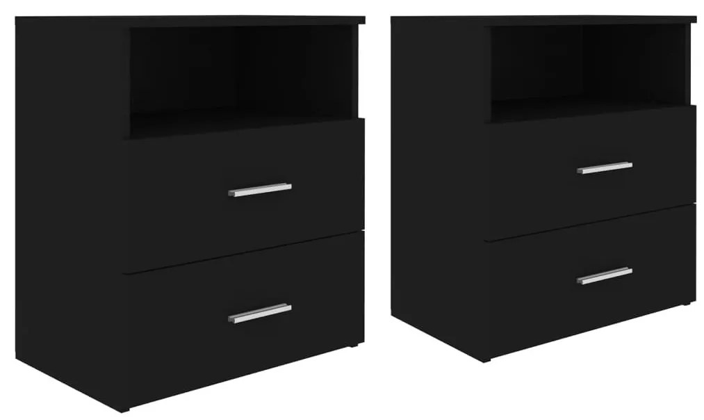 2 db fekete éjjeliszekrény 50 x 32 x 60 cm