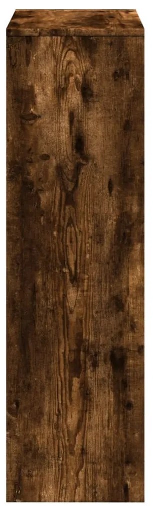 3 szintes füstös tölgy fa elválasztó könyvespolc 99x29x99 cm