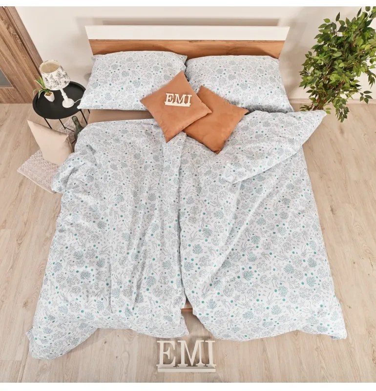 EMI Sea türkiz pamut ágyneműhuzat, A standard egyszemélyes ágy szett tartalma: 1x 140x200 + 1x 70x90