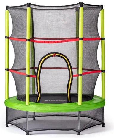 CROSS Trambulin hálóval, zöld-fekete, 140 x 140 x160 cm, 140 x 140 x 160 cm