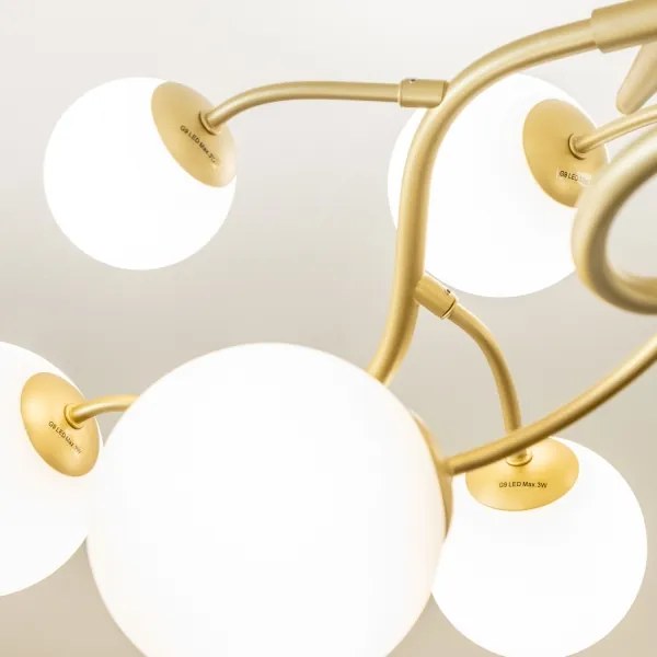 Brilagi - LED Felületre szerelhető csillár MISTEL 15xG9/3W/230V arany/fehér