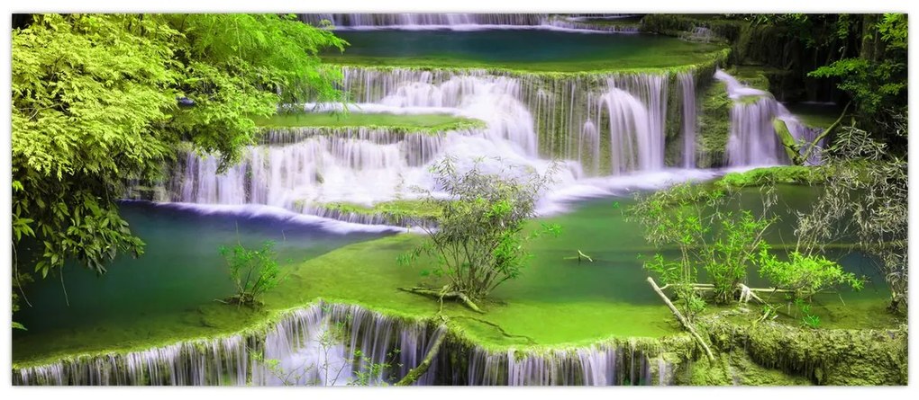 Kép - Huay Mae Khamin vízesések, Kanchanaburi, Thaiföld (120x50 cm)