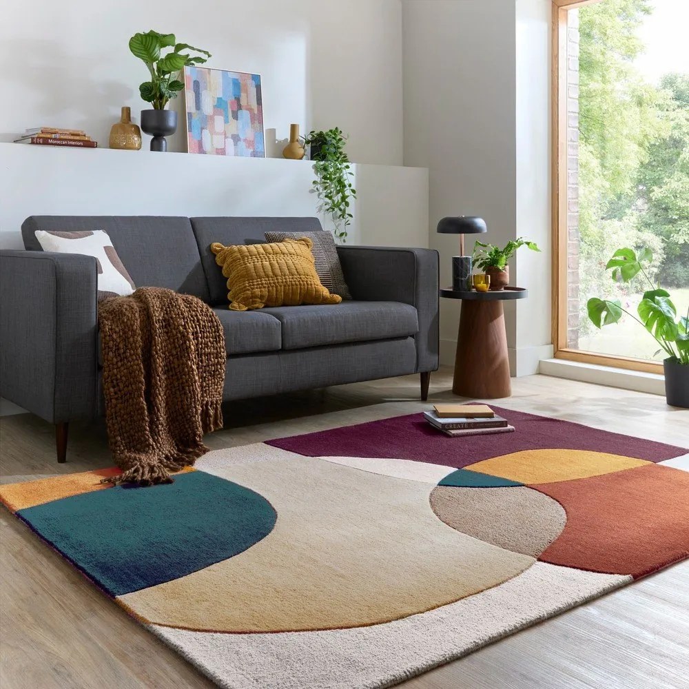 Lila kézi szövésű gyapjú szőnyeg 120x170 cm Glow Purple Multi – Flair Rugs