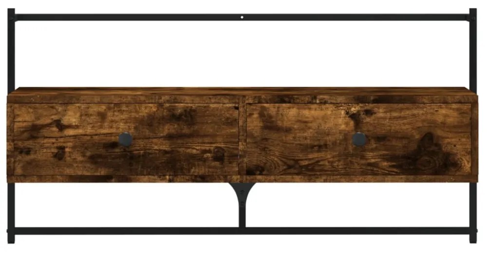 füstös tölgy színű szerelt fa fali TV szekrény 100,5x30x51 cm
