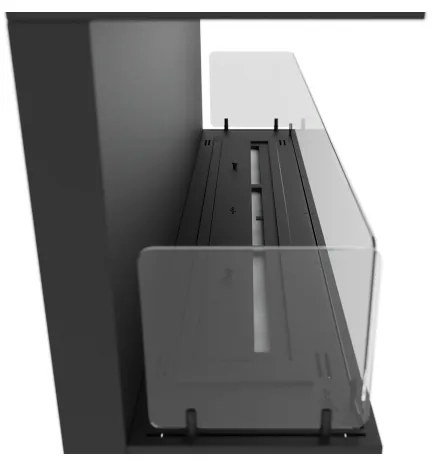 InFire -Beépített BIO kandalló 120x50 cm 5kW fekete