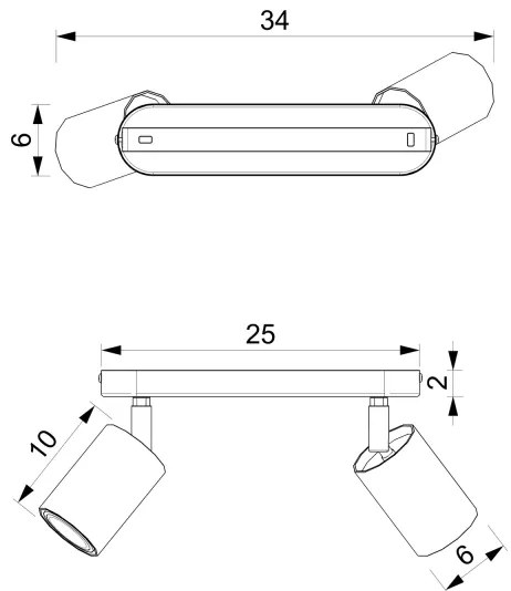 Spotlámpa BELLO 2xGU10/8W/230V fekete