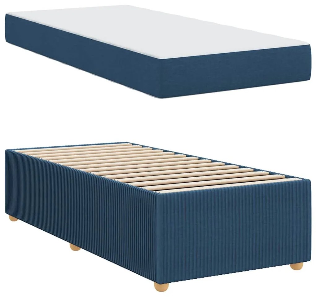 Ágykeret matraccal matracmal Kék 80 x 200 cm szövet
