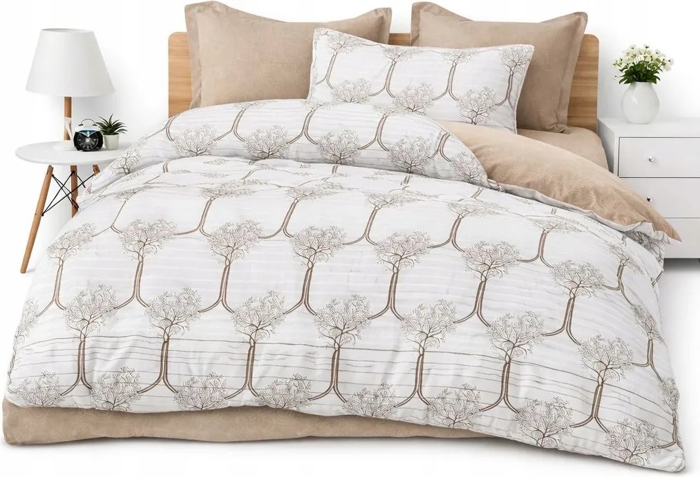 Ágyneműhuzat garnitúra 100% pamut-szatén 160x200 prémium lepedővel