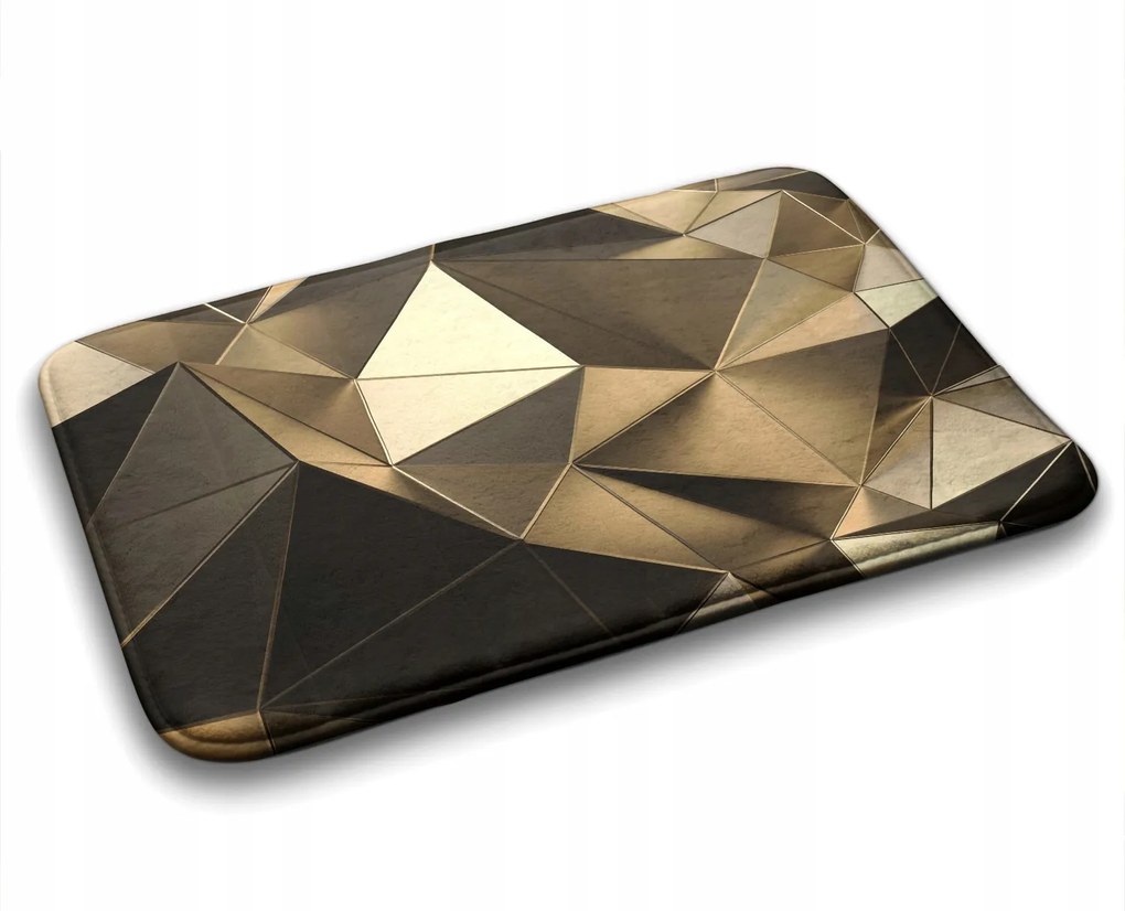 Fürdőszobaszőnyeg gumírozott arany mintás 75x45