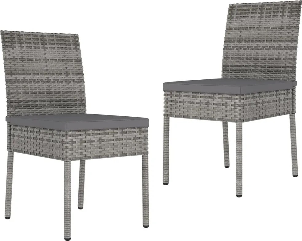 vidaXL 2 db szürke polyrattan kerti étkezőszék