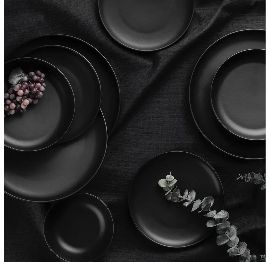 24 darabos étkészlet fekete/porcelán