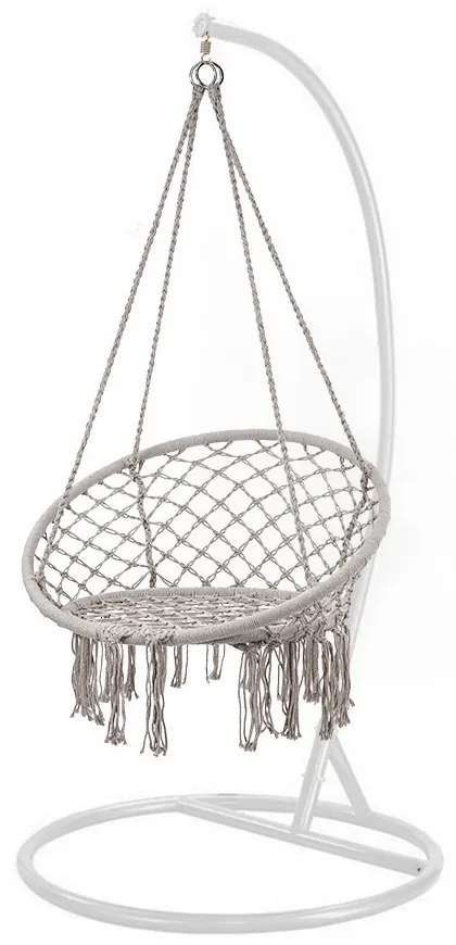 Cardenas függőfotel állvánnyal szürke-fehér