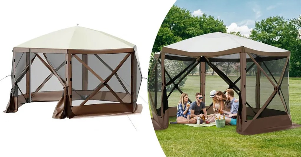 8 személyes vízálló kemping sátor, tárolóval és szúnyoghálóval