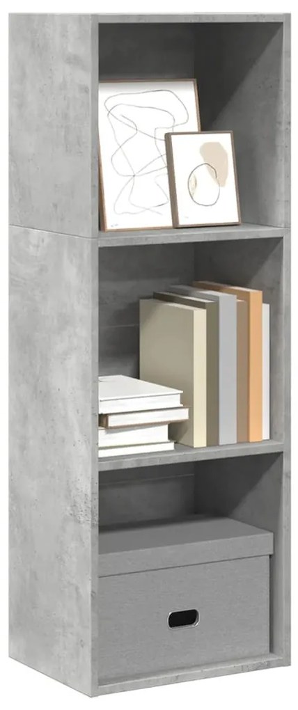 betonszürke szerelt fa könyvespolc 40 x 30 x 114 cm