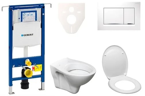 Fali WC szett Geberit előtétfalas szereléshez + Ceramia S-Line Pro WC 111.355.00.5ND5