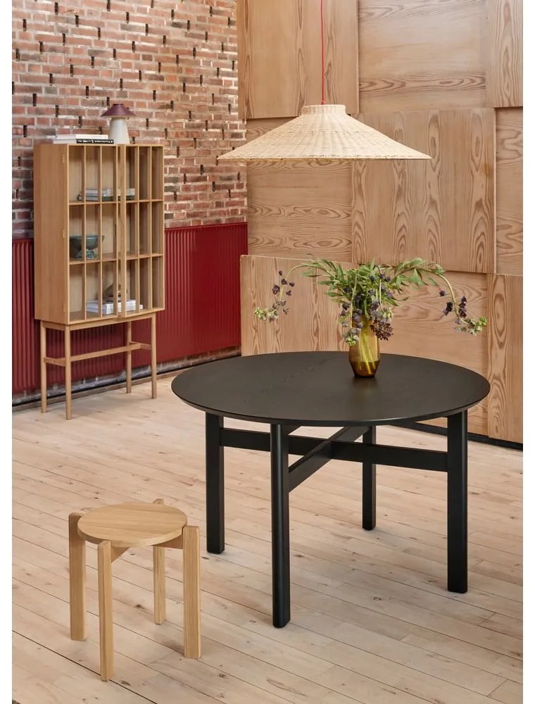 Fekete kerek étkezőasztal ø 140 cm Fjord – Hübsch