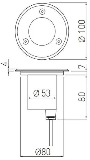 Lámpa Kerti lámpatest ALFA-O-MINI, kör, GU10 (max. 10W), IP67, AC220-240V, 50/60Hz, inox