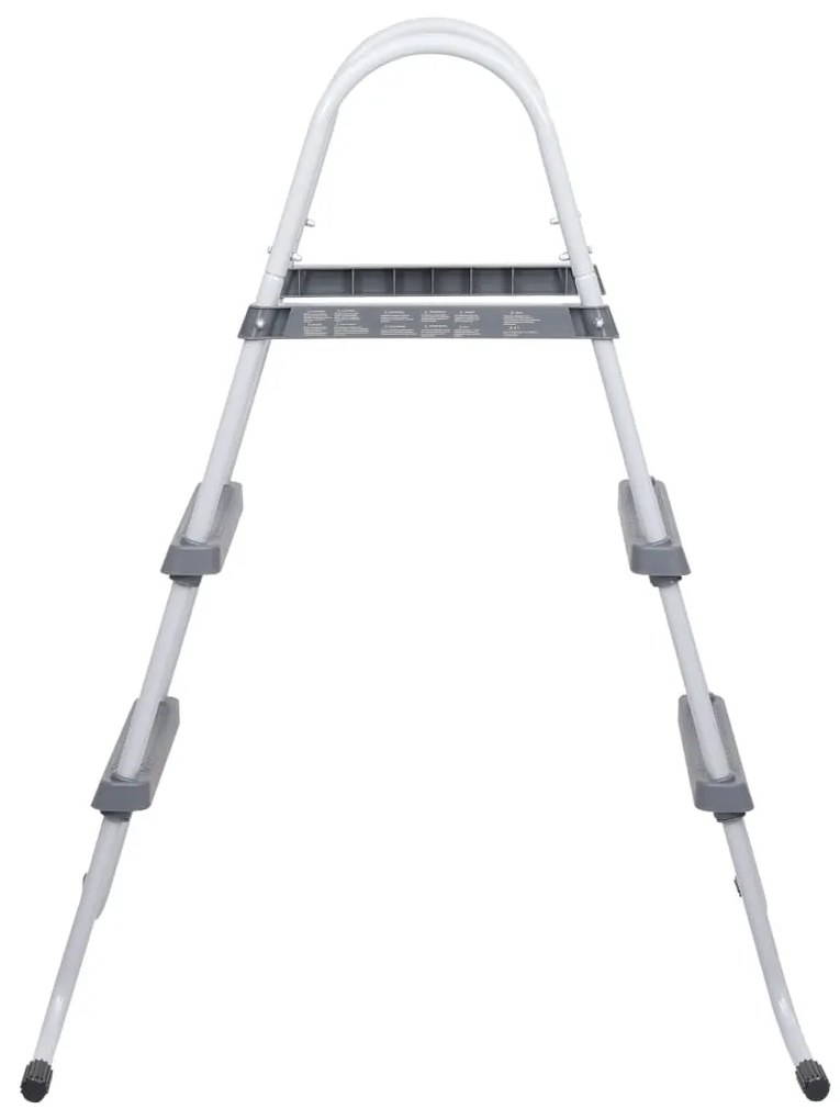 Szürke acél medencelétra 84 cm