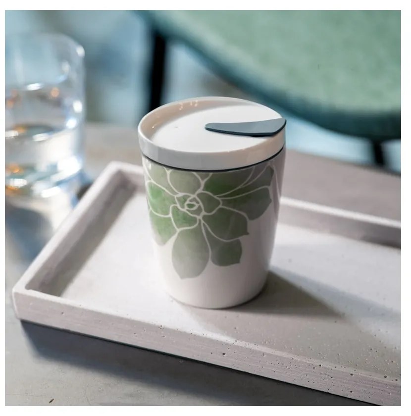 Like To Go zöld-fehér porcelán utazóbögre, 290 ml - Villeroy & Boch