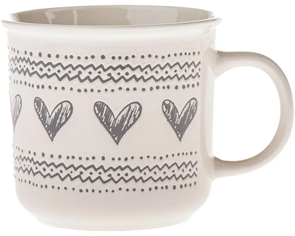 Kerámia bögre Szívek III, 450 ml