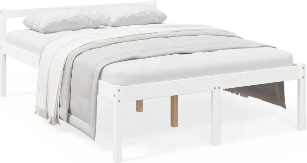 vidaXL Small Double fehér tömör fenyőfa ágy időseknek 120 x 190 cm