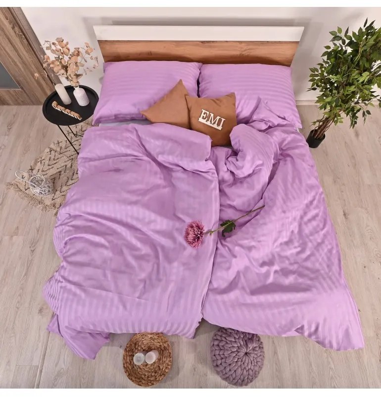 EMI lila damaszt ágyneműhuzat, A standard egyszemélyes ágy szett tartalma: 1x 140x200 + 1x 70x90