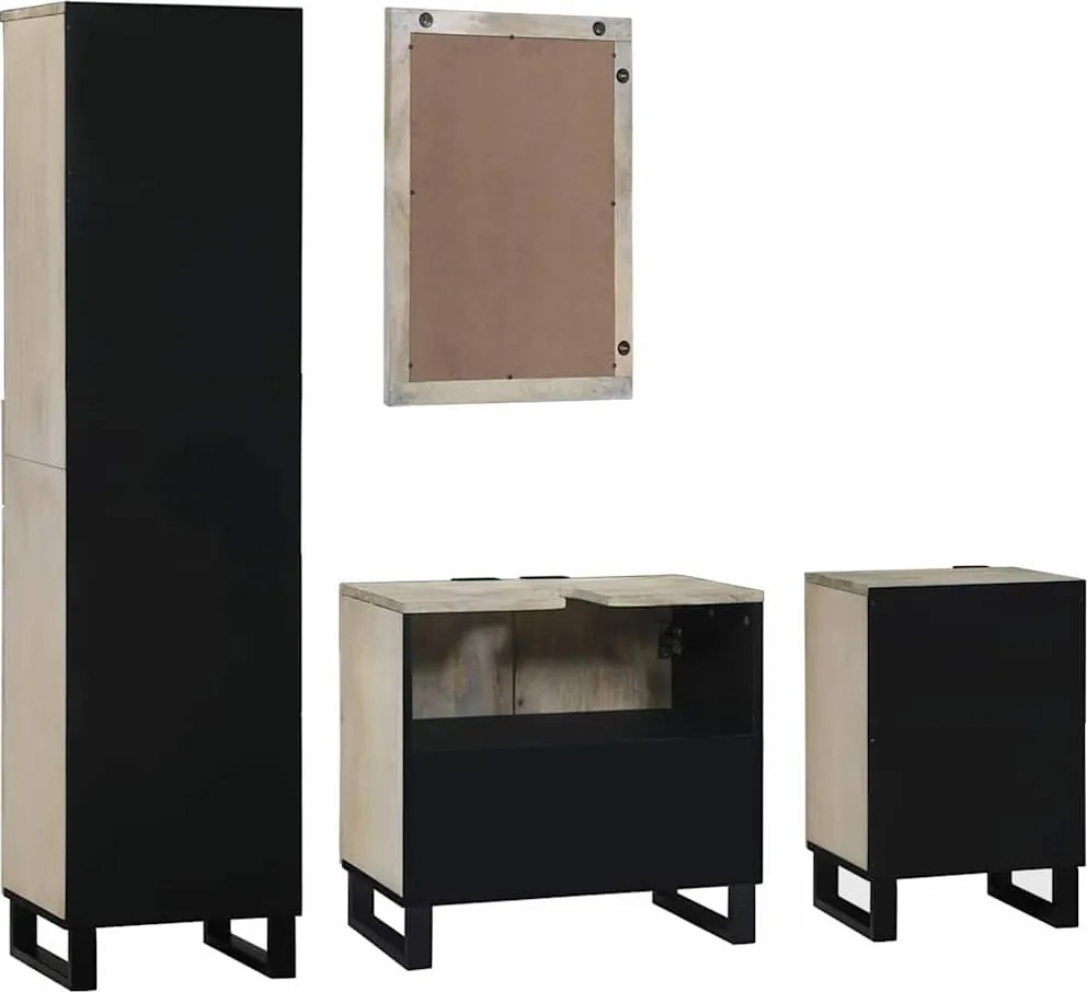 Fürdőszoba bútor szett fiókkal 4 pcs Walnut barna Faanyag