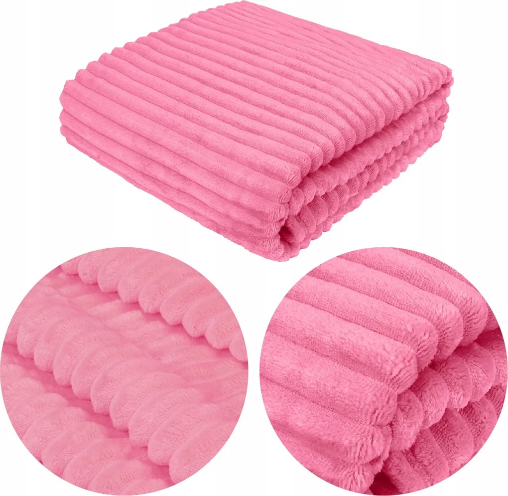 Polár takaró Vastag polár Hullám 220x240 púderrózsaszín