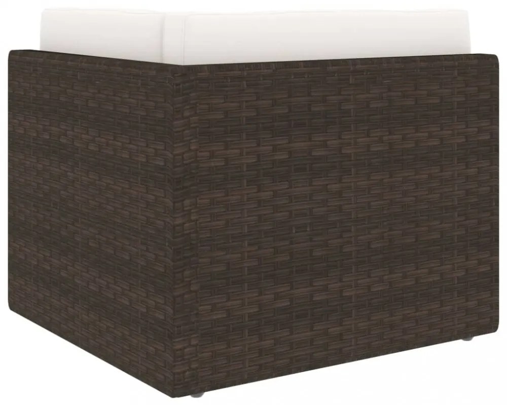 vidaXL 7 részes barna polyrattan kerti ülőgarnitúra párnákkal