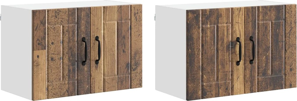 vidaXL Konyhai faliszekrények 2 pcs Öreg fa 60 x 31 x 40 cm Faanyag