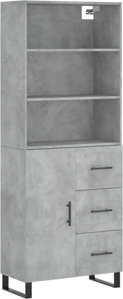 vidaXL betonszürke szerelt fa magasszekrény 69,5 x 34 x 180 cm
