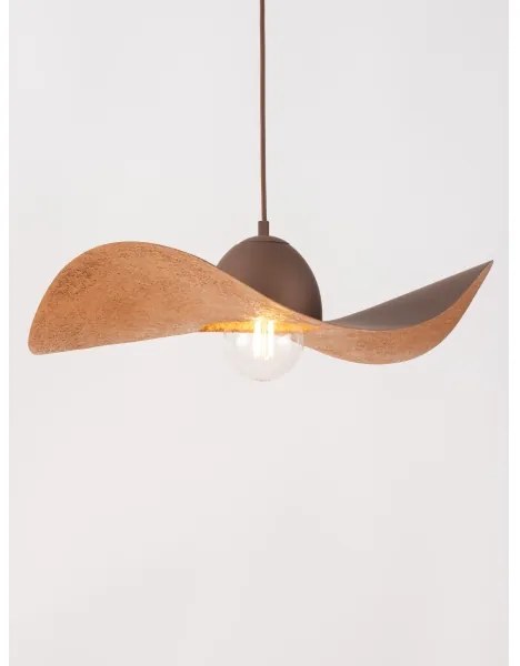 Csillár zsinóron KAPELLO 1xE27/60W/230V átm. 55 cm barna/réz