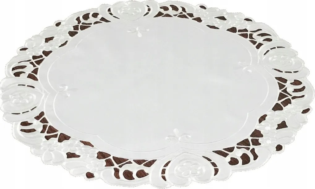 Abrosz Asztalra 130cm Krémszínű Dekoratív Virágok