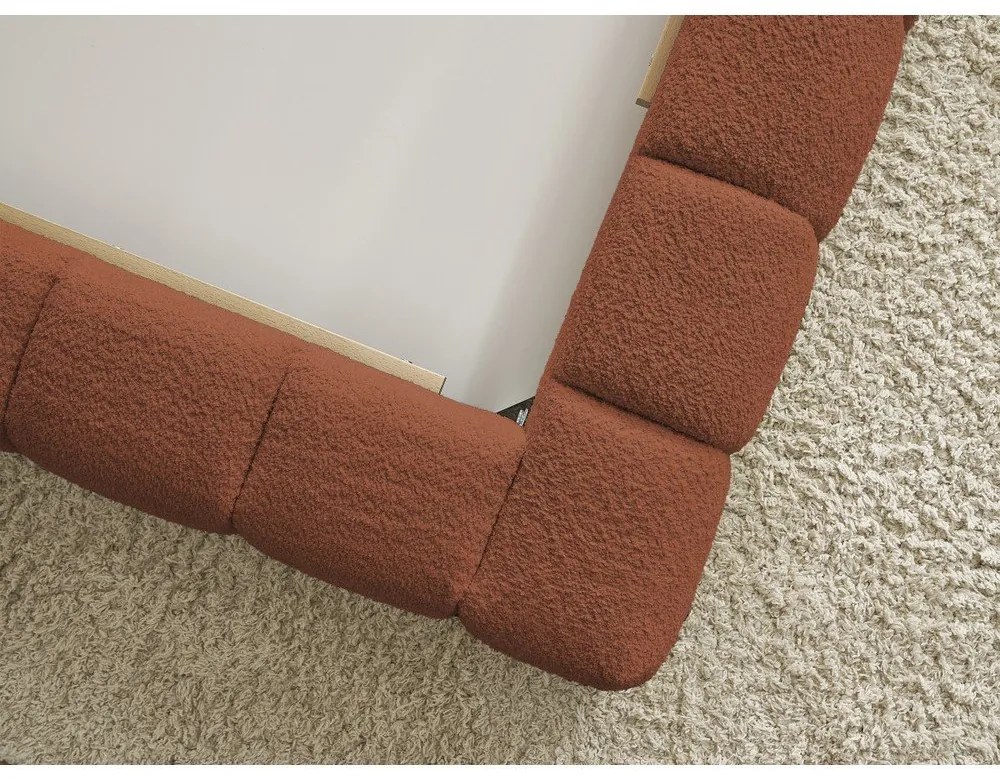 Narancssárga kárpitozott ágyneműtartós franciaágy ágyráccsal 160x200 cm Mont Blanc – Bobochic Paris