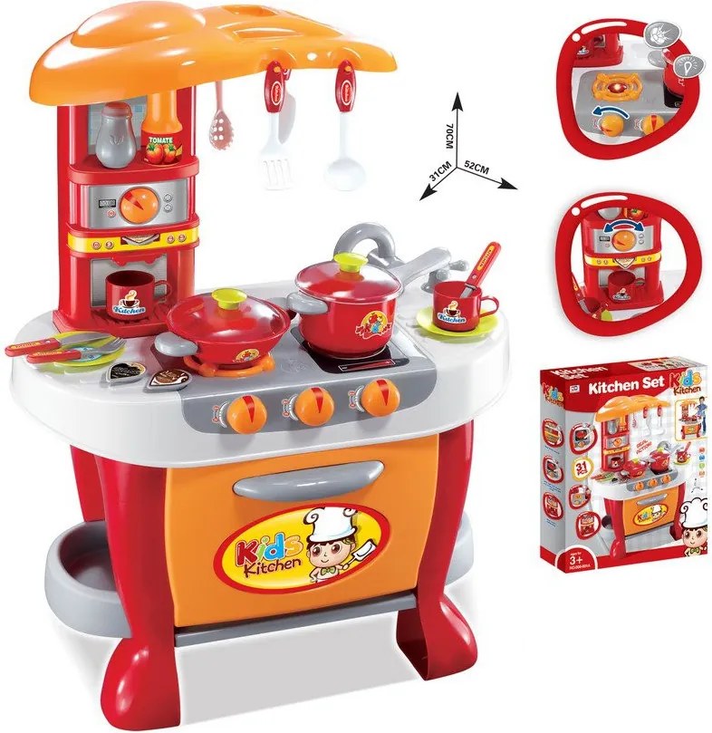 G21 játék - Kis szakécs gyerek konyha tartozékokkal, narancssárga