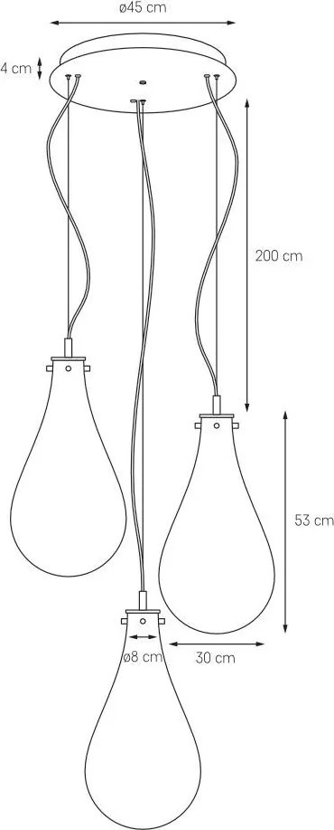 Kaspa STILLA 3 11162302 Függeszték 3x25W/E27 IP20