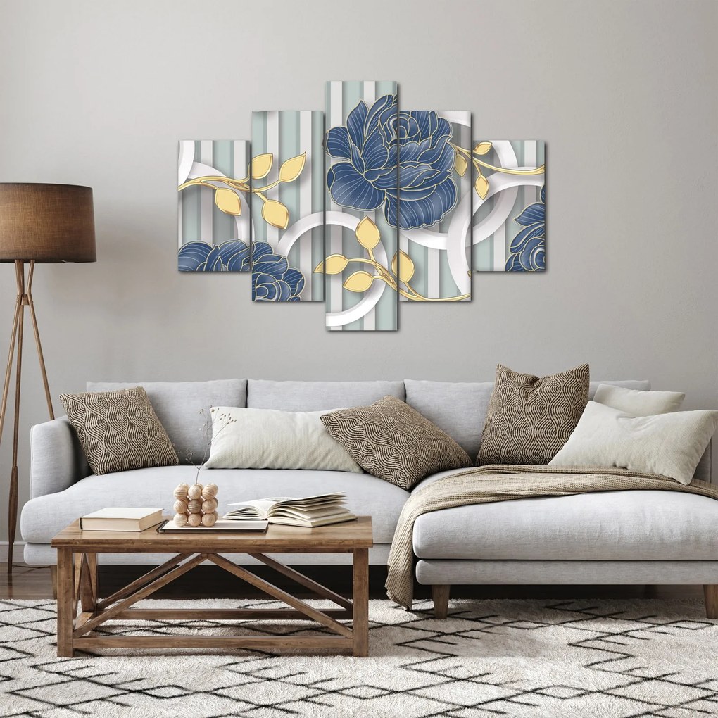 Kép - Rózsák és körök (150x105 cm)