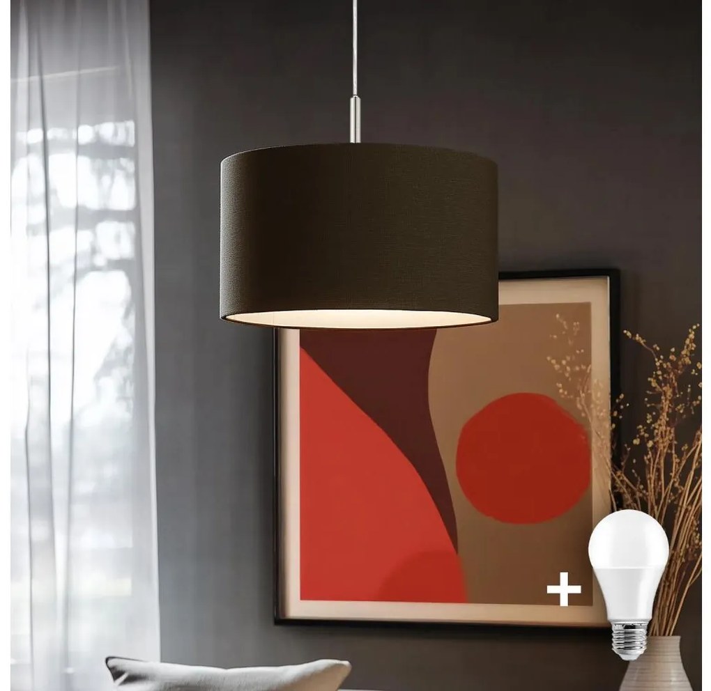 Eglo - LED Csillár zsinóron TUNJA 1xE27/60W/230V barna