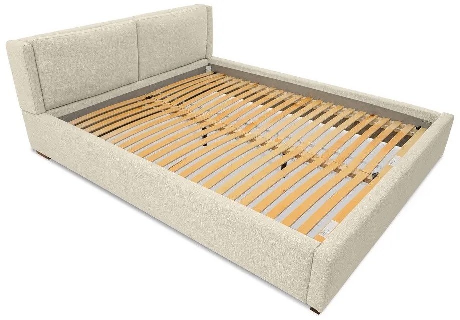 Bézs kárpitozott franciaágy ágyráccsal 180x200 cm Dreamer – Scandic