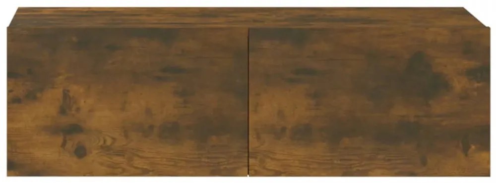 2 db füstös -tölgyszín szerelt fa fali TV-szekrény 100x30x30 cm