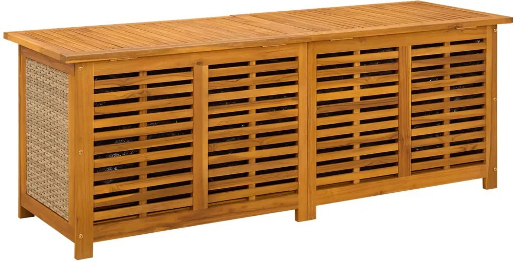 vidaXL Kerti Tároló Doboz 185 L Tömör Akácfa 150 x 50 x 56 cm Bézs