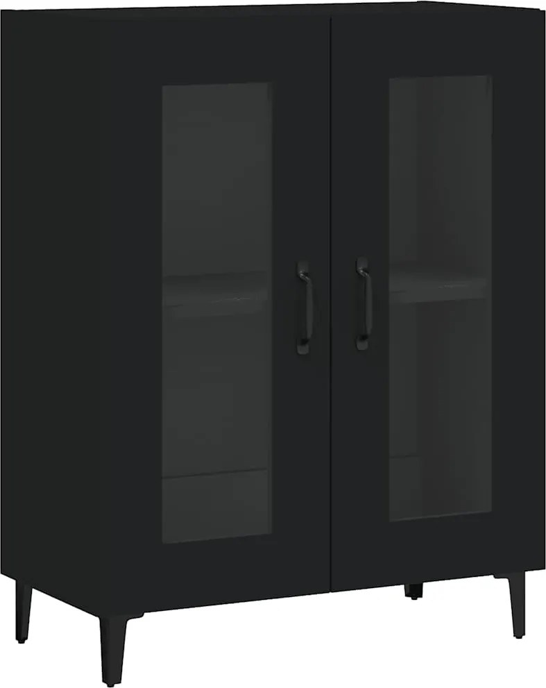 vidaXL fekete szerelt fa tálalószekrény 69,5 x 34 x 90 cm