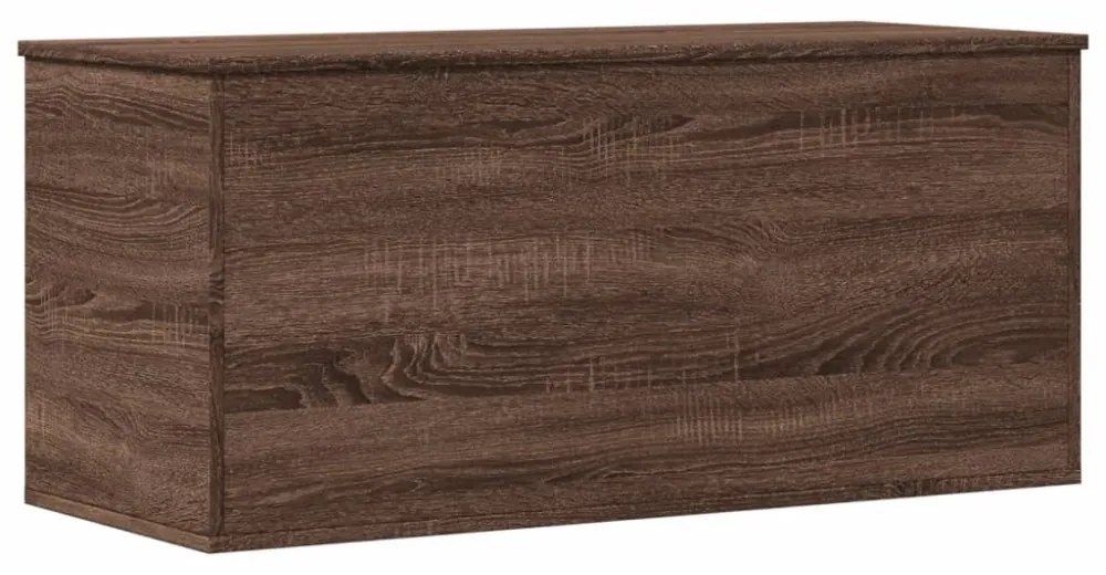 barna tölgy színű szerelt fa tárolóláda 100x42x46 cm