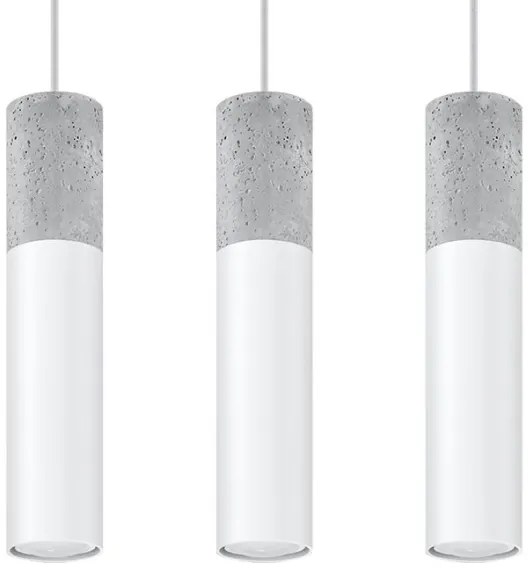 Sollux SL.0649 - BORGIO 3xGU10/40W/230V beton/fém fehér függeszték