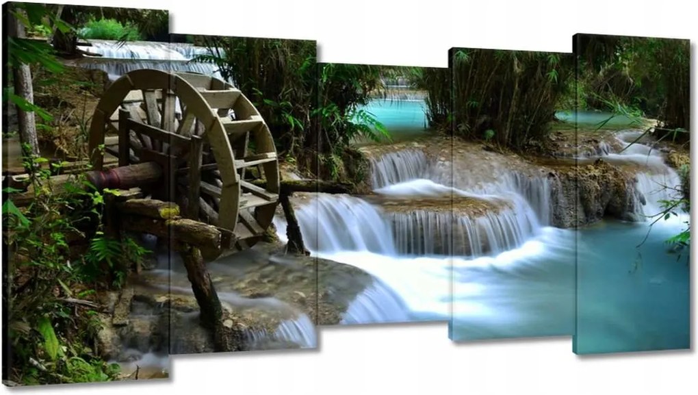 Festmények 150x80 Fából készült malom a folyón