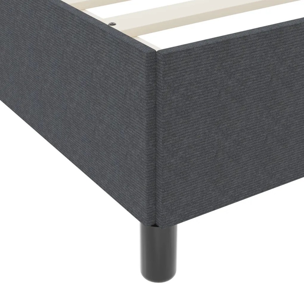 vidaXL Ágykeret Sötétszürke 90 x 190 cm Bársony anyag