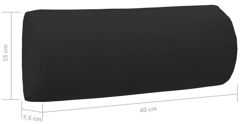fekete textilén napozóágy-fejtámla 40 x 7,5 x 15 cm